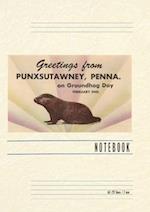 Vintage Lined Notebook Groundhog, Greetings from Punxsutawney, Pennsylvania