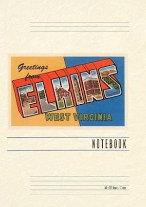 Vintage Lined Notebook Greetings from Elkins, West Virginia