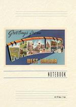 Vintage Lined Notebook Greetings from Wheeling, West Virginia