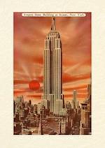 Vintage Lined Notebook Sunset, Empire State Building, New York City