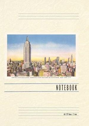 Vintage Lined Notebook Empire State Building and Skyline, New York City