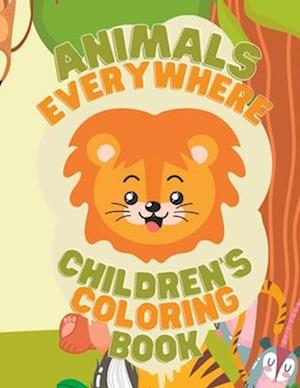 Animals Everywhere Children's Coloring Book