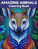 Amazing Animals Coloring Book: Relax and Unwind With 40 Stress Relieving Designs 