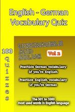 English - German Vocabulary Quiz - Match the Words - Volume 2 