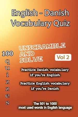 English - Danish Vocabulary Quiz - Match the Words - Volume 2