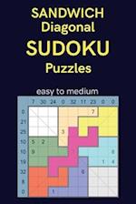 Sandwich Diagonal Sudoku Puzzles Easy to Medium 