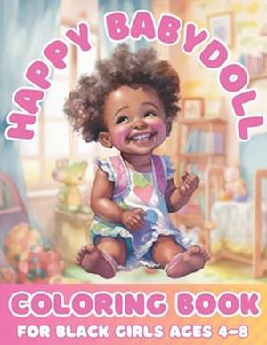 Happy Baby Doll Coloring Book For Black Girls Age 4 - 8