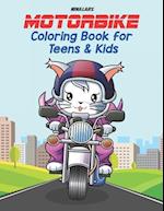 Motorbike Coloring Book for Teens and Kids 