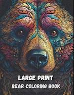 Large print bear coloring book for adults