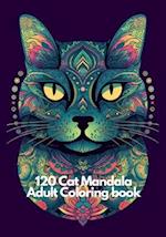 120 Cat Mandala Adult Coloring book