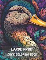 Large print duck coloring book for adults