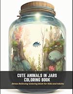 Cute Animals in Jars Coloring Book
