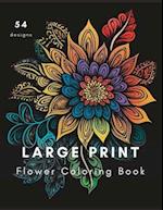 Large Print Flower Coloring Book