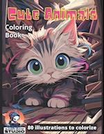 Cute Animals: Awesome illustrations to colorize for kids 