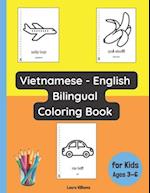 Vietnamese - English Bilingual Coloring Book for Kids Ages 3 - 6 