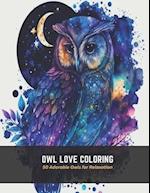 Owl Love Coloring: 50 Adorable Owls for Relaxation 