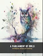 A Parliament of Owls: 50 Majestic Designs for Coloring 