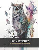 Owl Art Therapy: 50 Intricate Designs for Stress Relief 