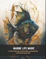 Marine Life Magic: Let the colors flow and create a masterpiece with stunning sea life 