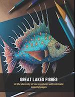 Great Lakes Fishes: At the diversity of sea creatures with intricate coloring pages 