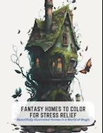 Fantasy Homes to Color for Stress Relief: Beautifully Illustrated Homes in a World of Magic 