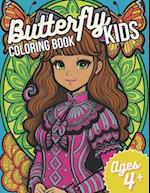 Butterfly Kids Coloring Book: 50 colorable pages of beautiful Butterfly Kids 