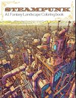 Steampunk : A.I. Fantasy Landscape Coloring Book 