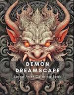 Demon Dreamscape: Fun and Relaxing Large Print Coloring Book 