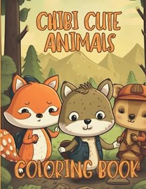 Cute Chibi Animals Coloring Book: Sweet Animal Coloring Pages For Kids