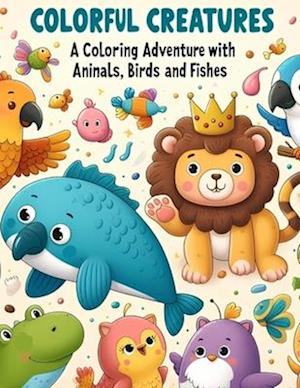 Colorful Creatures: A Coloring Adventure with Animals, Birds and Fishes