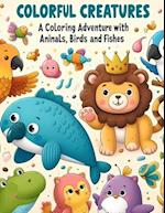 Colorful Creatures: A Coloring Adventure with Animals, Birds and Fishes 