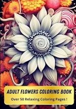 Adult Flowers Coloring Book