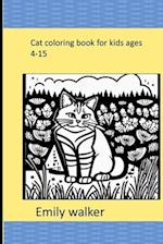 cat coloring book for kids ages 4-15 