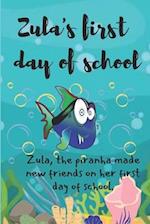 Zula's first day of school: Zula,the piranha made new friends 