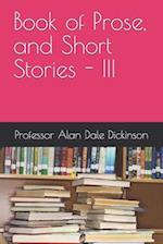 Book of Prose, and Short Stories - III 