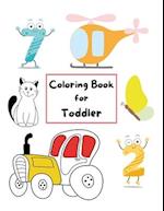 Coloring Book for Toddler: fun with number, airplane, butterfly & more Illustration 
