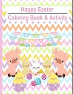 Happy Easter Coloring Book & Activities Soft Cover Book 8.5' x 11' in. : Children Activities Book 