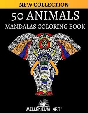 50 Animals Coloring Book with Mandala for Adults (Millenium Art Edition) - CA