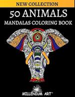 50 Animals Coloring Book with Mandala for Adults (Millenium Art Edition) - CA