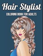 Hair Stylist Coloring Book For Adults: Women Models With Beautiful Hair Stylist For Adults Stress Relief 