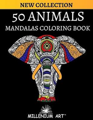 50 Animals Coloring Book with Mandala for Adults (Millenium Art Edition) - AU