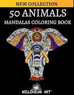 50 Animals Coloring Book with Mandala for Adults (Millenium Art Edition) - AU 