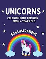 UNICORN Coloring Book For Kids: 50 illustrations - Great gift idea for Kids - Large format (Millenium Art Edition) - UK 