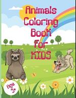 Animals Coloring Book, 3-11 Years School Kids coloring book 35 Animal Drawings, Forest and Farm animals Drawing for Coloring Practice 