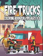 fire trucks coloring book for kids ages 4-8: Truck Coloring Book 