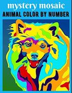 Mystery Mosaic Animal Color by number: Simple Large Print Coloring Pages for Seniors, Beginners, The Elderly, Color Quest For Relaxation...New Mystery