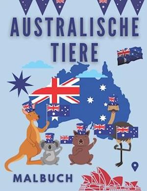 Australische Tiere Malbuch: Malbuch für Kinder 50 Zeichnungen von Chamäleon Känguru Schlange Koala Spinne tolles Geschenk!