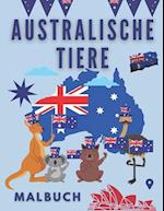 Australische Tiere Malbuch: Malbuch für Kinder 50 Zeichnungen von Chamäleon Känguru Schlange Koala Spinne tolles Geschenk! 