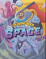 Space Coloring Book: Fantastic Outer Space Coloring with Planets, Alien, Astronauts, For Kids Ages 5-12 