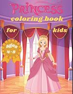 princess coloring book for kids ages 4-8: Great Gift for Kids Ages 4-8. 